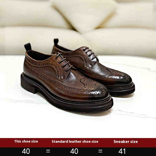 Zapatos Brogue Elevadores de Cuero para Hombre con Suela Reforzada