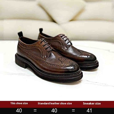 Zapatos Brogue Elevadores de Cuero para Hombre con Suela Reforzada