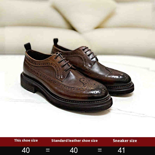 Zapatos Brogue Elevadores de Cuero para Hombre con Suela Reforzada
