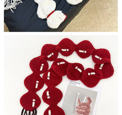 Bufanda Navideña de Mujer Tejida a Mano con Diseño de Muñeco de Nieve - Image 34