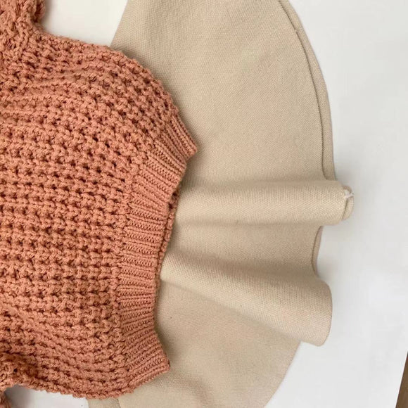 Falda Pullover Tejida de Color Sólido para Niñas