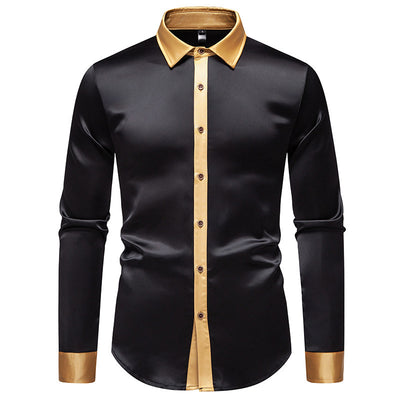 Camisa Manga Larga Satinada Bicolor para Hombre - Image 6