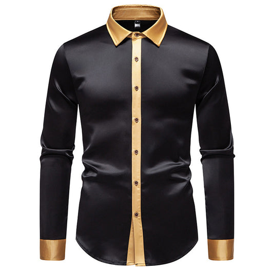 Camisa Manga Larga Satinada Bicolor para Hombre - Image 6