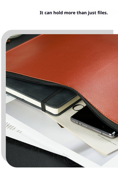 Organizador de Cuero Impermeable de Alta Capacidad para Contratos y Documentos - Image 19