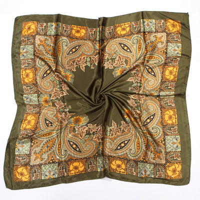 Pañuelo Floral de Seda Artificial 90cm - Primavera y Otoño - Image 17