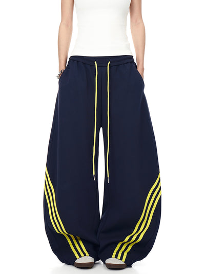 Pantalones de Chándal Cortos Retro a Rayas con Bloques de Color para Mujer - Image 5
