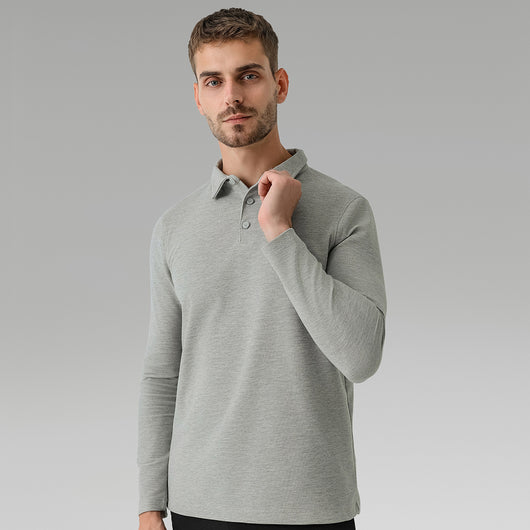 Polo Deportivo Manga Larga Transpirable Secado Rápido para Hombre - Image 4