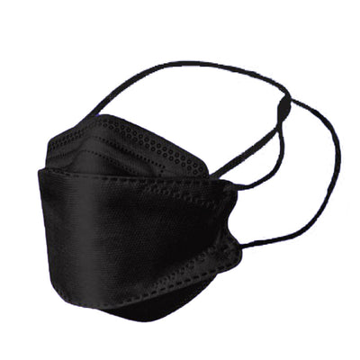 Orange KF94-style headloop face mask worn by an adult with a black hijab, designed for respiratory protection. - Image 13