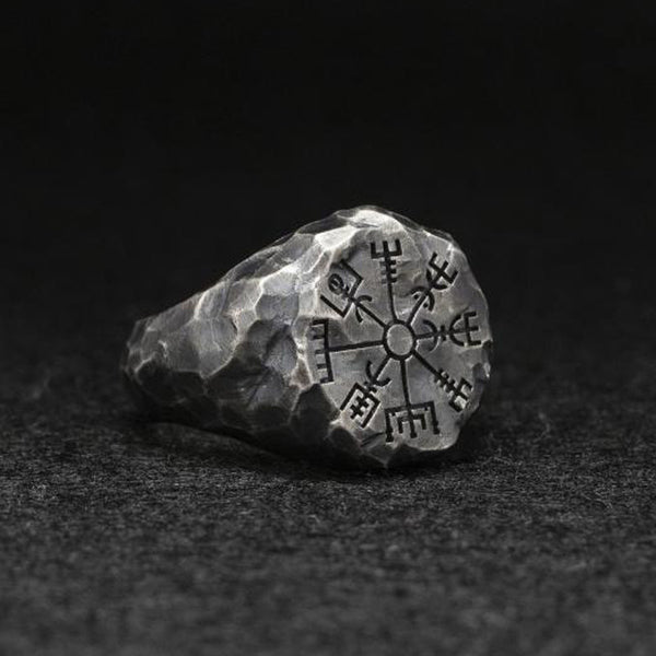 Anillo Brújula Vintage Grabado