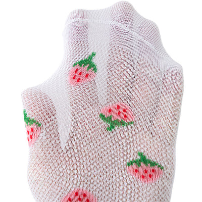 Calcetines Infantiles de Fresa Tubo Medio Niñas Tela Fina - Image 2