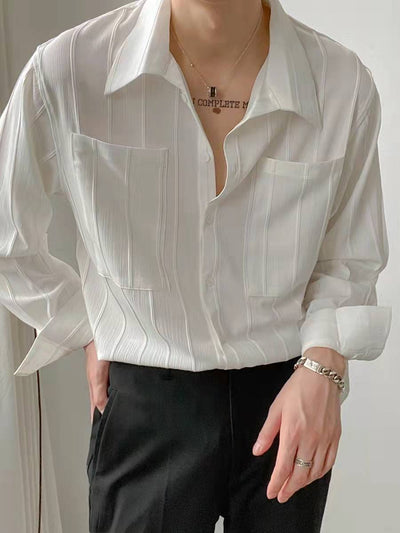 Camisa Manga Larga Lisa para Hombre - Estilo Moderno y Versátil - Image 2