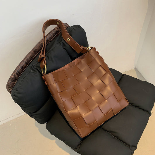 Bolso Bucket Trenzado Otoño - Diseño Minimalista y Versátil - Image 11