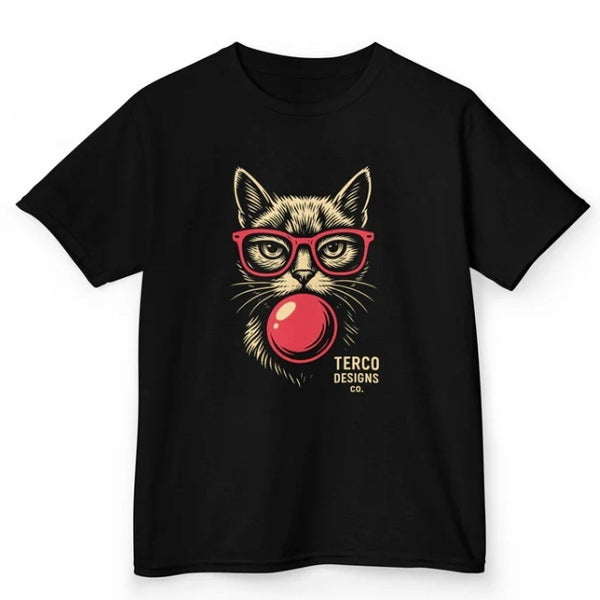 Playera Gráfica 3D para Hombre con Estampado de Gato
