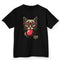 Camiseta Masculina com Estampa de Gato e Gráficos 3D