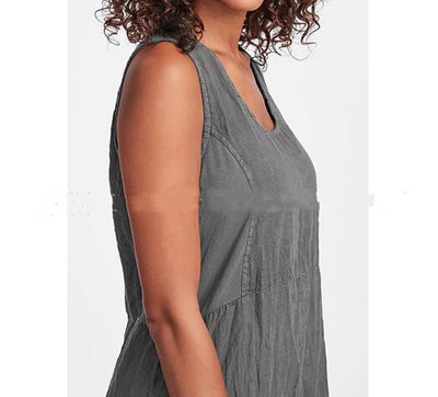 Blusa Asimétrica de Cuello Redondo y Color Sólido - Image 2