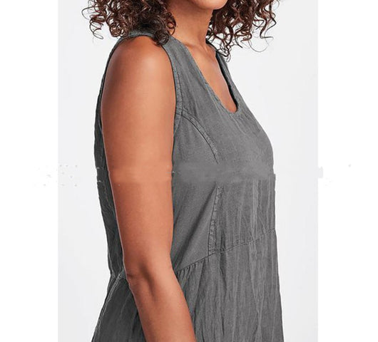 Blusa Asimétrica de Cuello Redondo y Color Sólido - Image 2