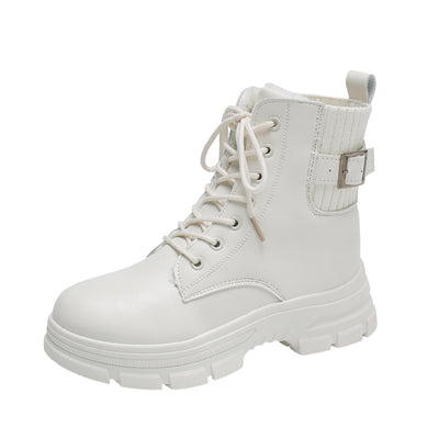Botas Cálidas Estilo Británico con Tacón Grueso y Forro de Piel - Image 8