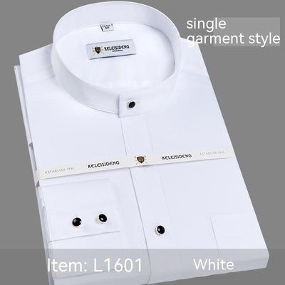 Camisa Manga Larga Cuello Mao de Algodón Mercerizado para Hombre - Image 3