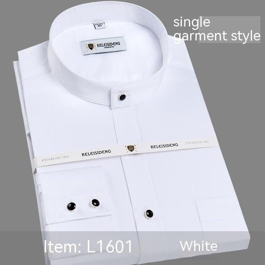 Camisa Manga Larga Cuello Mao de Algodón Mercerizado para Hombre - Image 3