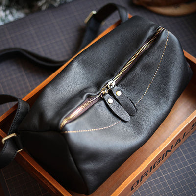 Bolsa de Cuero Genuino para Motociclista - Riñonera Cruzada Harajuku - Image 5