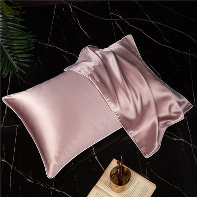 Funda de Almohada de Seda Satinada Liso de Un Lado - Image 9