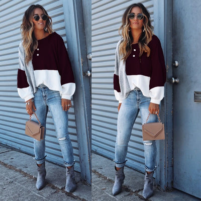 Blusa Suelta con Costuras Contrastantes - Image 13