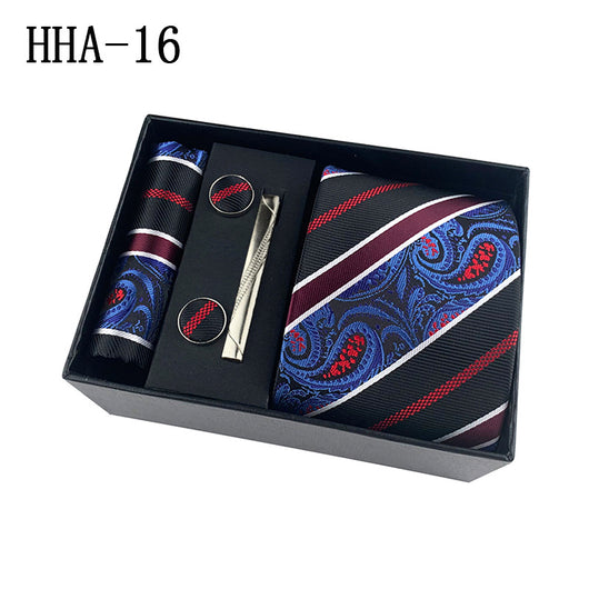 Set de Corbata Paisley con Clip y Caja de Regalo - Corbata Negra Elegante para Negocios - Image 21