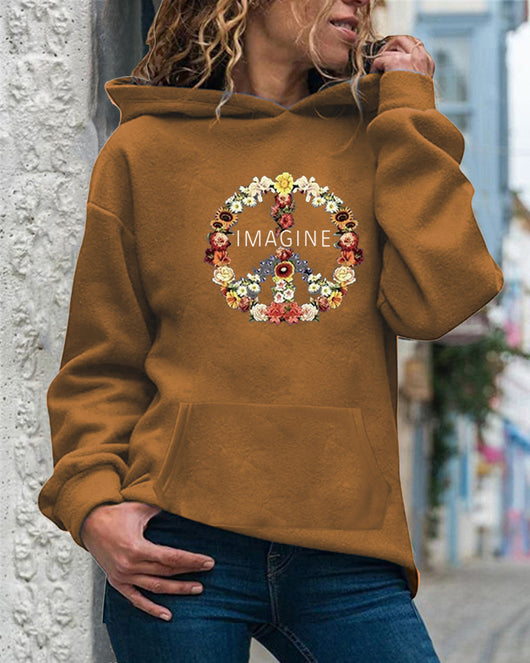 Sudadera con Capucha y Cordón Ajustable de Manga Larga para Mujer - Image 3