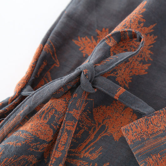 Bata Kimono Larga de Gasa de Algodón para Hombre - Image 15
