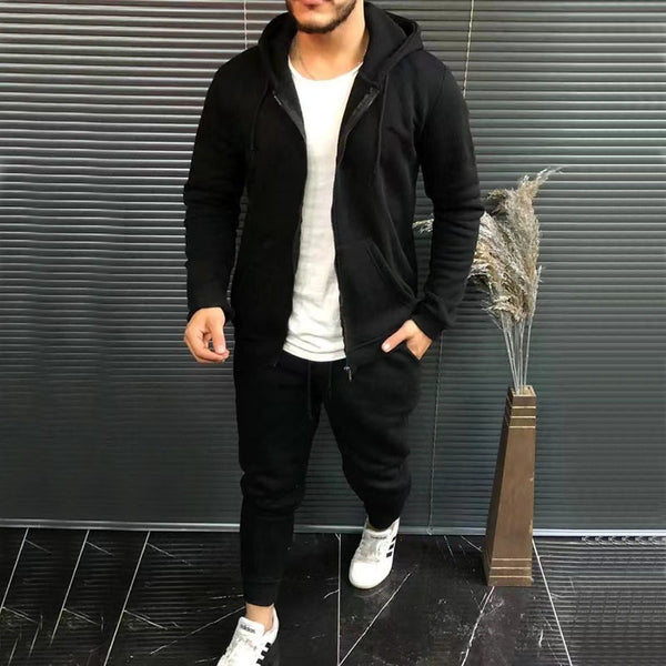 Cardigan con Capucha Casual de Color Sólido para Hombre