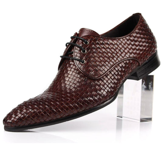 Zapatos Formales de Cuero Tejido Transpirables con Punta Afilada - Image 2