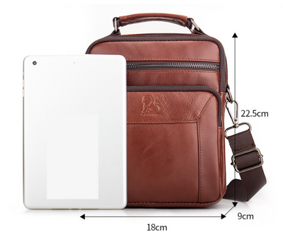 Bolso de Cuero Genuino para Hombre con Correa Diagonal - Image 13