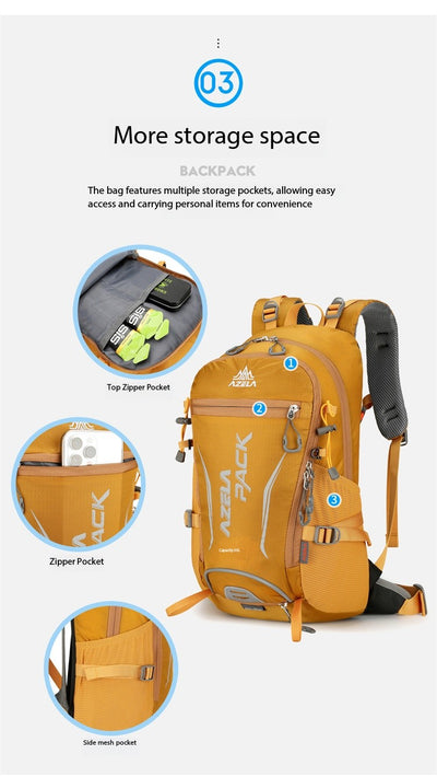 Mochila de Senderismo AZELA 30L Naranja - Resistente para Trekking y Montañismo - Image 20