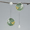 Guochao Retro Natural Stone Asymmetric Clouds Water Drops Birds Sterling Plated S925 Women's Earrings Packet Clouds