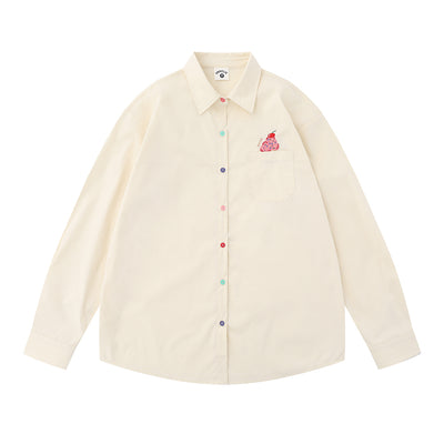 Chaqueta Casual Holgada con Bolsillo Bordado de Manga Larga - Image 18