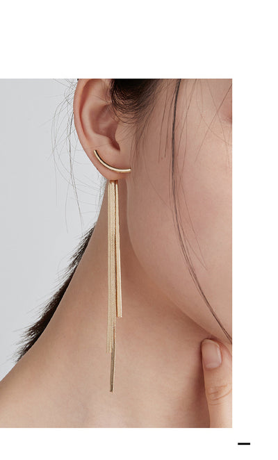 Aretes Largos con Borla Dorada - Elegancia Pendiente - Image 9