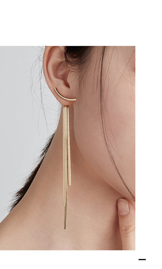Aretes Largos con Borla Dorada - Elegancia Pendiente - Image 9