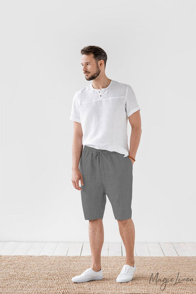 Pantalones Cortos Holgados de Algodón y Lino para Verano