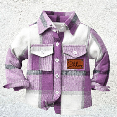 Camisa Infantil de Franela a Cuadros Patchwork - Image 8