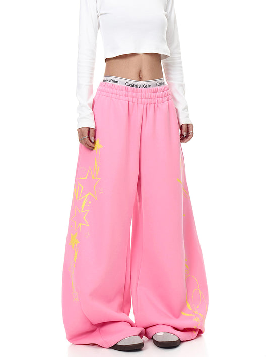Pantalones Deportivos Anchos con Estampado de Letras para Mujer - Image 12