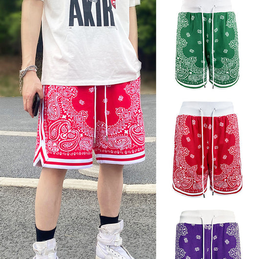 Shorts Deportivos Holgados Casuales Estampado Flor de Marañón para Hombre - Image 15