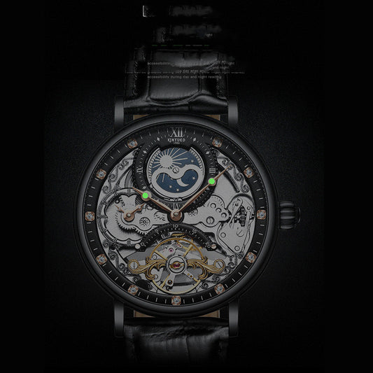 Reloj Mecánico Multifuncional de Dos Zonas Horarias para Hombre