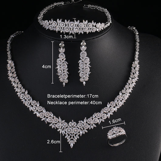 Conjunto de Aretes de Novia con Circonita y Borla Elegante - Image 7
