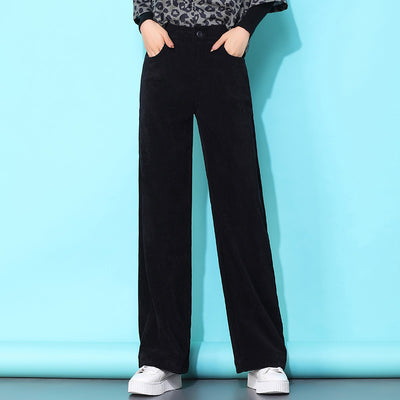 Pantalón Pana Ancho Cintura Alta Casual Holgado - Image 6