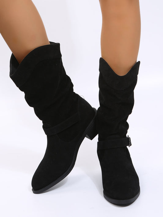 Botas Motociclista con Tacón Grueso y Hebilla Ajustable - Image 2