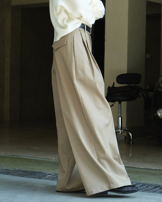 Pantalón de Traje Mujer con Pliegues 3D y Corte Holgado Elegante - Image 29