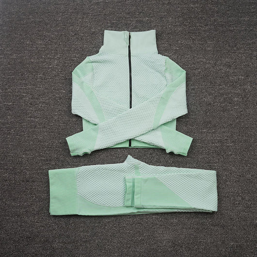 Conjunto Deportivo de 3 Piezas Yoga Fitness con Tela Elástica - Image 25