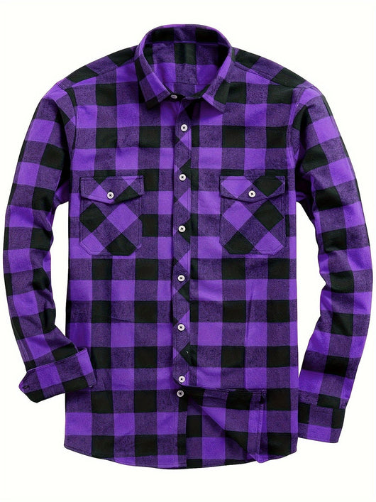 Camisa de Franela a Cuadros para Hombre - Uso Todo el Año - Image 11