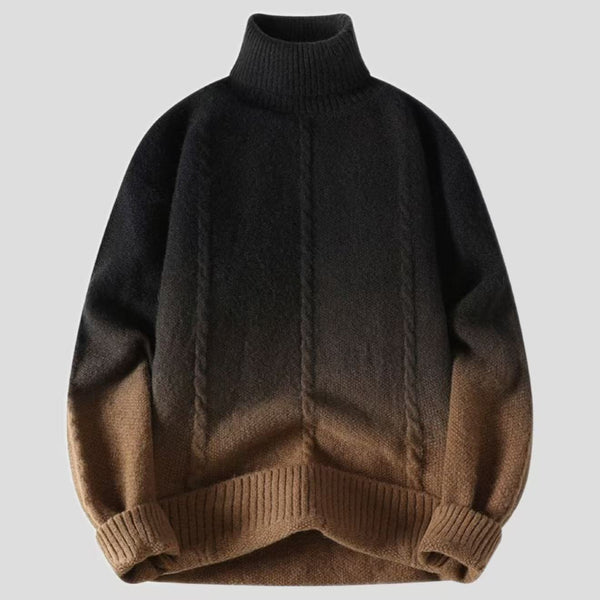 Suéter Tejido Cuello Alto con Degradado de Color para Hombre