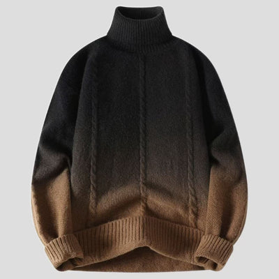 Suéter Tejido Cuello Alto con Degradado de Color para Hombre